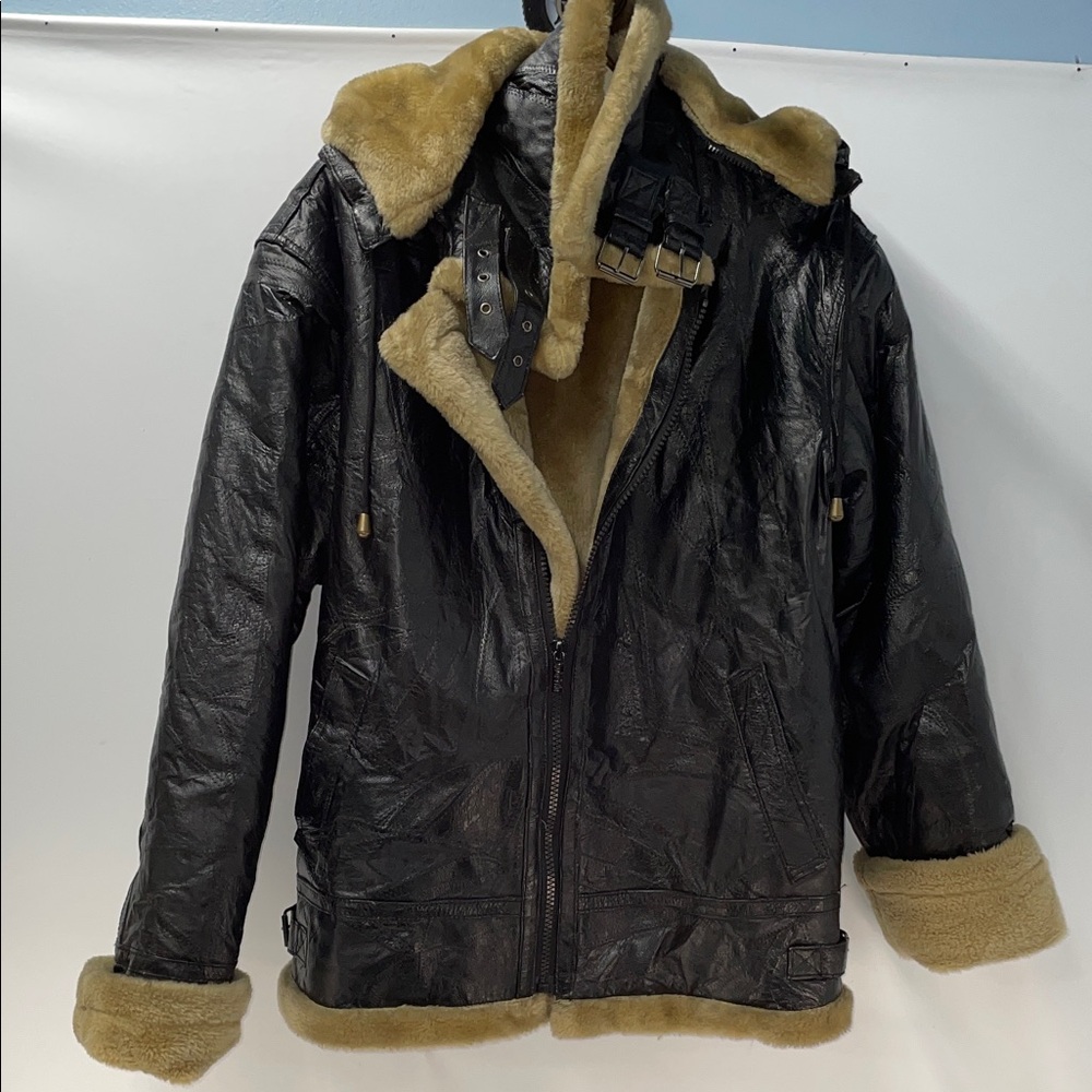 WILDA VINTAGE GENUINE LEATHER HOODED COAT FTL-03-161